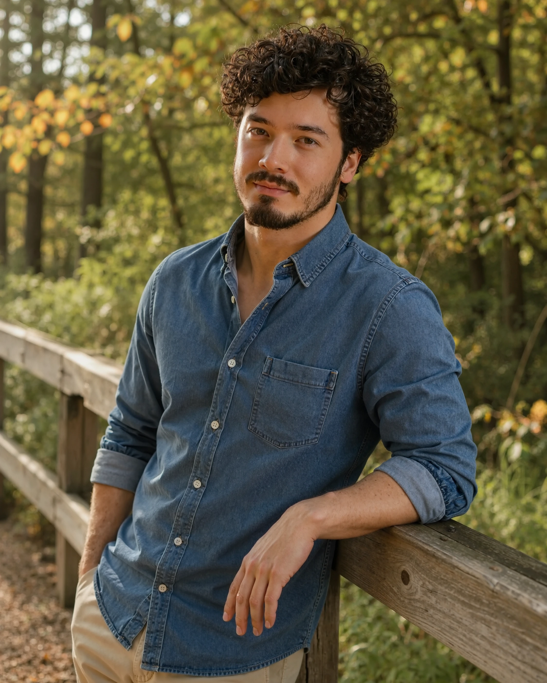Well-lit dating profile photo with a clear face and natural outdoor setting