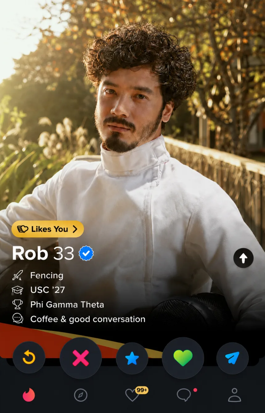 Tinder profile screenshot ready for SciMatch review