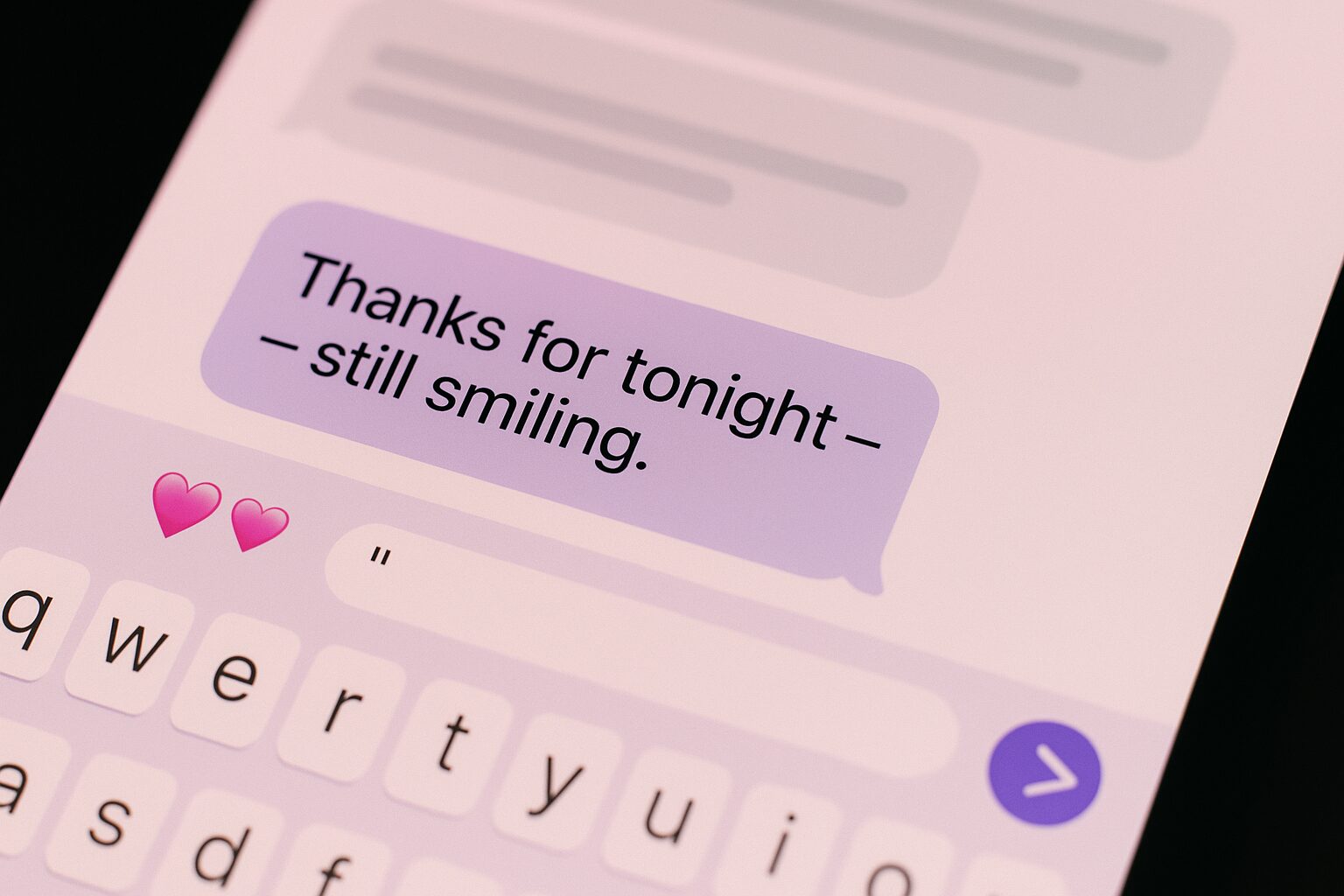 text after first date